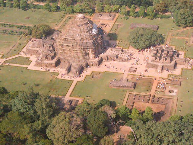 konark sun temple aerial view