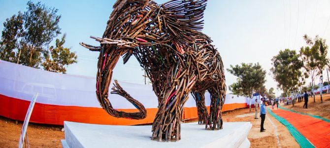 India’s first open air Waste to Art Museum kicks off in Bhubaneswar, 21 artists from 14 countries joined hands to make sculptures