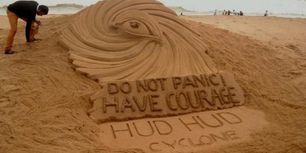 Sandart by Sudarshan Pattnaik for Cyclone Hudhud