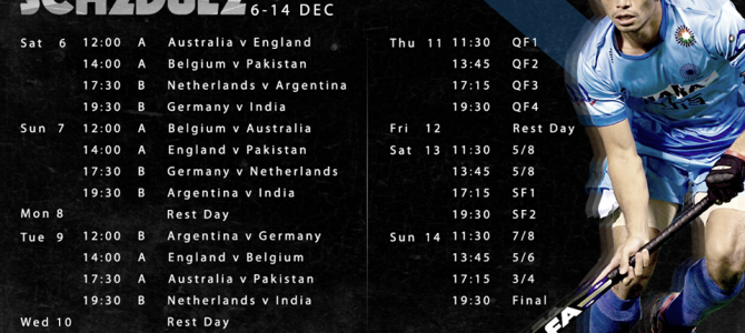 Champions Trophy hockey in Bhubaneswar  – Full Schedule