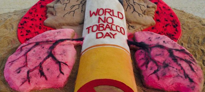 World No Tobacco Day : A message via sandart from Puri Beach Odisha