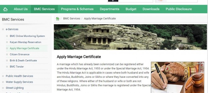 BMC brings services Online, Marriage certificate application now a click away