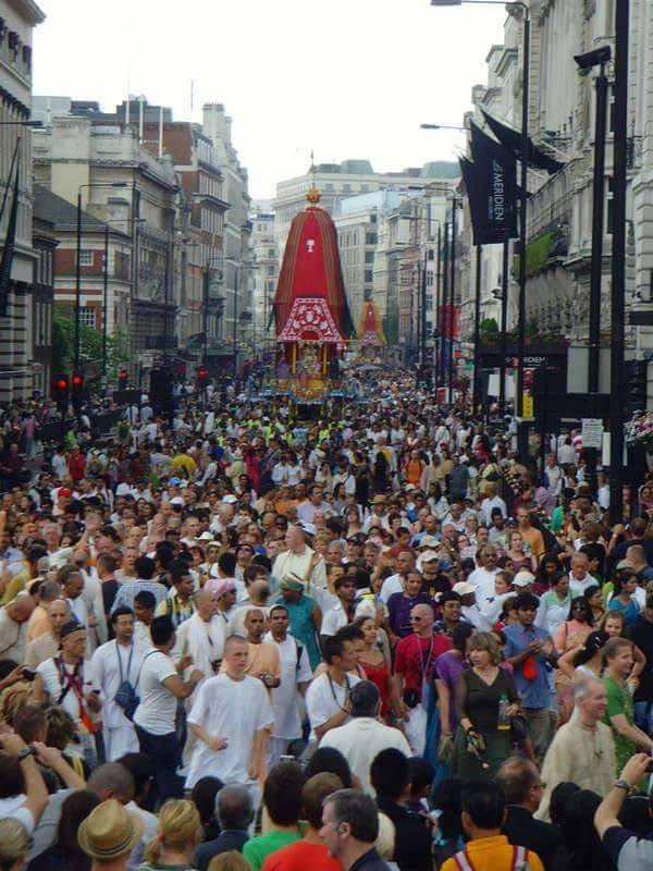 Jagannath Rath yatra celebrated in Trafalgar Square London UK