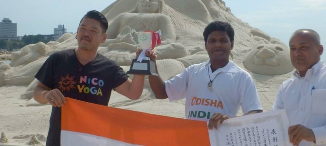 Sudam Pradhan of Odisha wins First Prize at Japan Sandart Festival