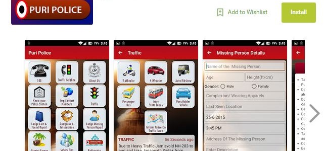 Puri Police Releases Android App before big event Nabakalebara