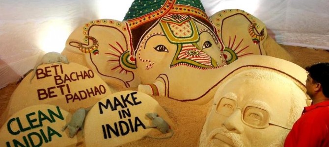 Sandart by Sudarshan Pattnaik on Ganesh Puja in Jharsuguda Odisha