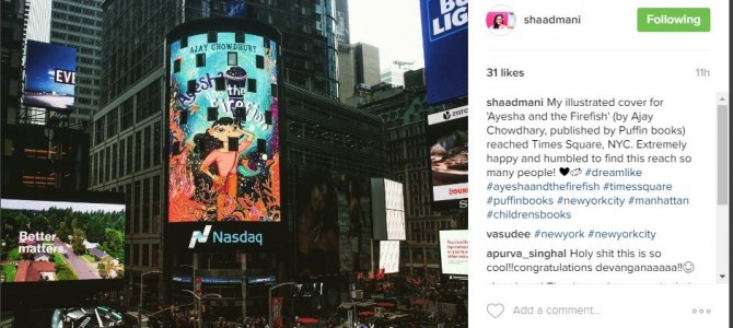 Awesome to see Cover Designed by Odia Girl Devangana Dash showcasing in Times Square New york