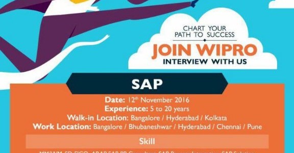 Working in SAP Technology? Check out Walkin by WIPRO for bhubaneswar location