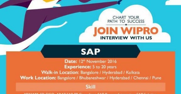 Working in SAP Technology? Check out Walkin by WIPRO for bhubaneswar location Working in SAP Technology? Check out Walkin by WIPRO for bhubaneswar location