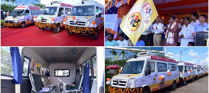 11 Mobile Medical Units to provide doorstep healthcare services in villages of Odisha flagged off by Dharmendra Pradhan