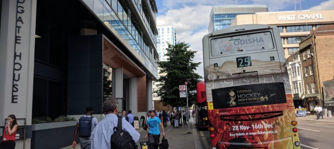 Nice to see Buses in London Carry Odisha sign before the upcoming Hockey World cup